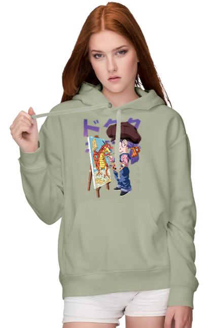 Women's hoodie with prints Dr. Slump Arale. Android, anime, arale, arale norimaki, doctor slump, dr. slump, girl, manga, schoolgirl. 2070702