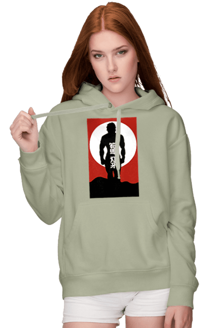 Women's hoodie with prints Hanma Baki. Anime, baki fighter, hanma baki, manga, martial arts, tv series. 2070702