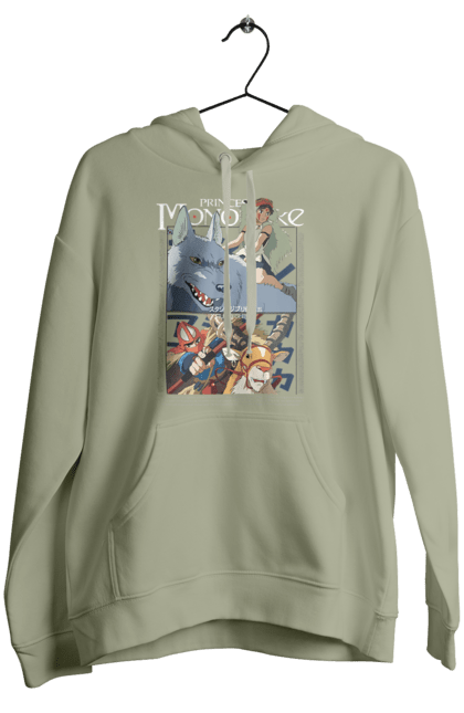 Women's hoodie with prints Princess Mononoke. Adventure, anime, fantasy, ghibli, hayao miyazaki, princess mononoke, studio ghibli. 2070702