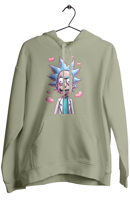 Женское худи с принтом Рик и Морти. Rick and morty, мультфильм, научная фантастика, приключения, рик, рик и морти, сериал. 2070702