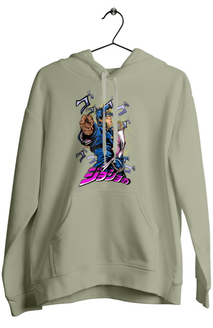 Women's hoodie with prints JOJO Jotaro. Anime, jojo, jojo`s bizarre adventure, jojo’s bizarre adventure, jotaro, jotaro kujo, manga. 2070702