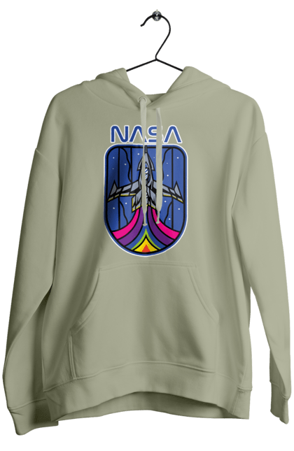 Women's hoodie with prints NASA. Aeronautics, astronautics, aviation, nasa, research, rocket, science, space, technologies, usa. 2070702