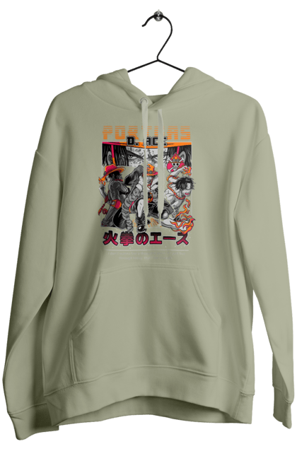 Women's hoodie with prints One Piece Portgas D. Ace. Anime, fire fist, gol d. ace, manga, one piece, portgas d. ace, straw hat pirates. 2070702