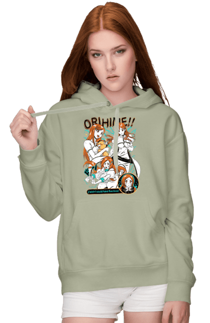 Women's hoodie with prints Bleach Orihime Inoue. Anime, bleach, manga, orihime inoue. 2070702