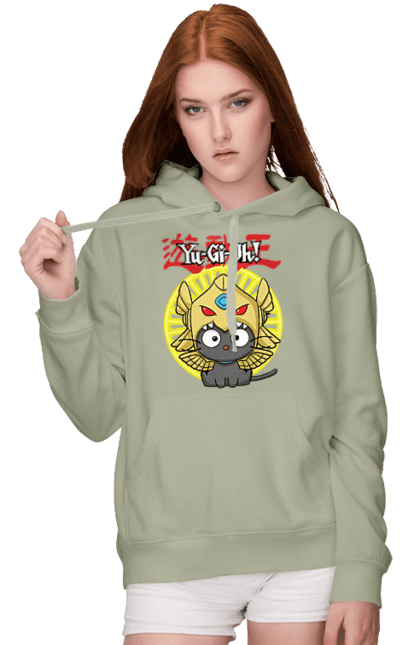 Women's hoodie with prints Yu Gi Oh! Chococat. Brand, character, chococat, hello kitty, yu gi oh, yugio. 2070702