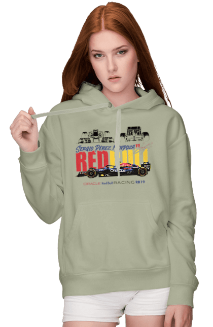 Women's hoodie with prints Red Bull Racing RB19. Auto, automobile, bolide, car, formula 1, race, red bull, sport. 2070702