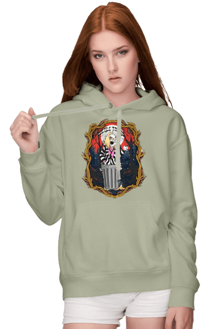 Women's hoodie with prints Beetlejuice. Beetlejuice, comedy, ghost, horror, movie, tim burton, warner bros. 2070702