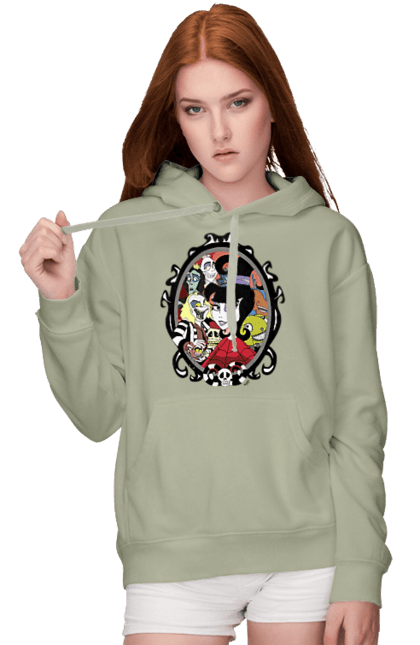 Women's hoodie with prints Beetlejuice. Beetlejuice, comedy, ghost, horror, movie, tim burton, warner bros. 2070702