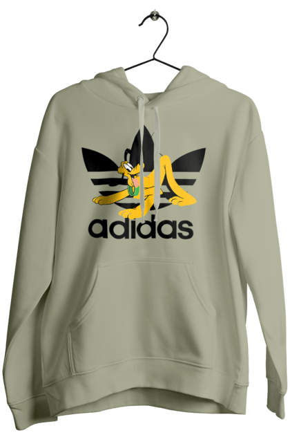 Женское худи с принтом Adidas Плуто. Adidas, pluto, адидас, мультсериал, плуто, сериал, собака. 2070702