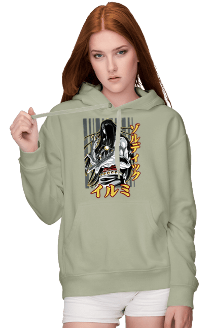 Women's hoodie with prints Hunter × Hunter Illumi Zoldyck. Anime, hunter, hunter × hunter, hunter hunter, illumi, illumi zoldyck, manga, zoldyck. 2070702