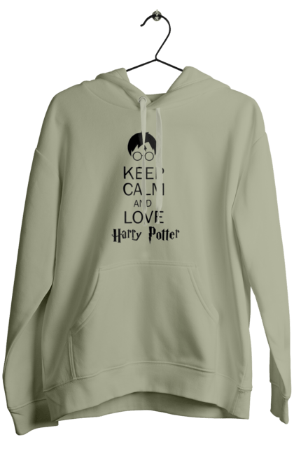 Women's hoodie with prints Keep calm and love Harry Potter. Book, franchise, gryffindor, harry potter, hogwarts, keep calm, movie. 2070702