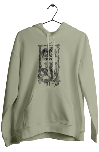 Women's hoodie with prints Scarecrow. Autumn, claws, frame, halloween, horror, pumpkin, scarecrow, skeleton, smile. 2070702