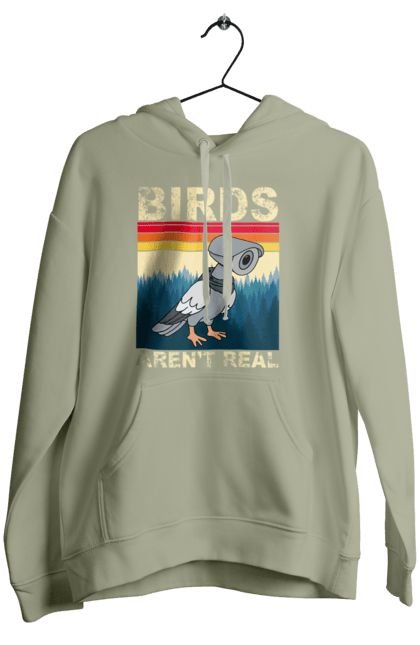 Women's hoodie with prints Birds aren't real. Bird, camcorder, camera, conspiracy, pigeon, reality, surveillance. 2070702