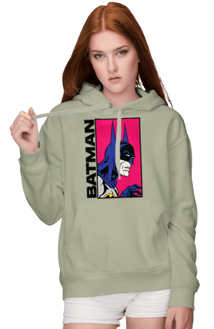 Женское худи с принтом Бэтмен. Batman, dc comics, брю́с уэ́йн, бэтмен, комикс, лига справедливости, супергерой, тёмный рыцарь, фильм. 2070702