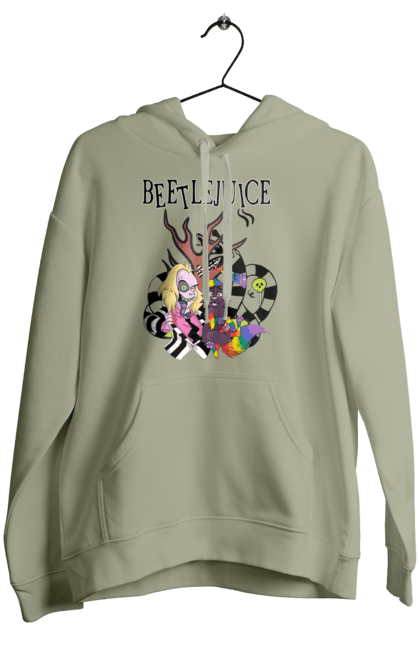 Women's hoodie with prints Beetlejuice. Beetlejuice, comedy, ghost, horror, movie, tim burton, warner bros. 2070702