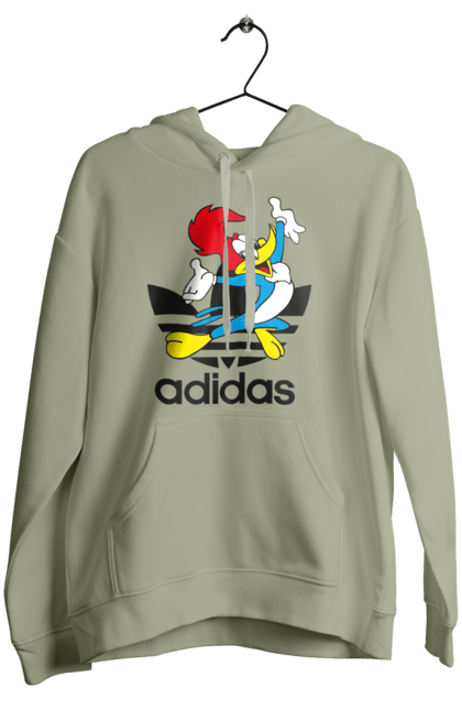 Жіноче худі з принтом "Adidas Вуді Вудпекер". Adidas, woody woodpecker, адідас, вуді, вуді вудпекер, дятел вуді, мультсеріал. 2070702