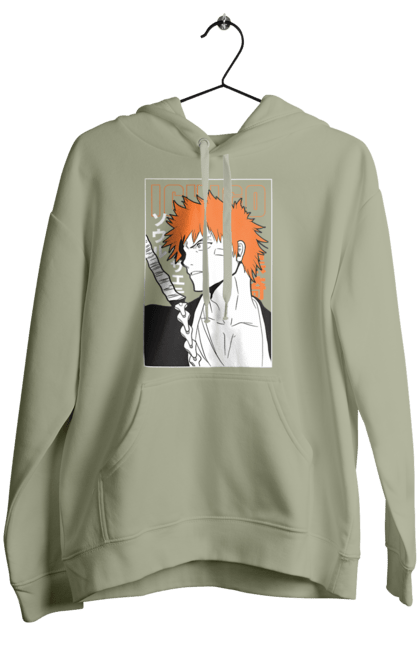 Women's hoodie with prints Bleach Ichigo Kurosaki. Anime, bleach, ichigo, ichigo kurosaki, manga. 2070702