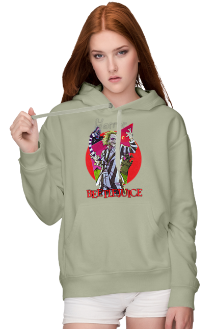 Women's hoodie with prints Beetlejuice. Beetlejuice, comedy, ghost, horror, movie, tim burton, warner bros. 2070702