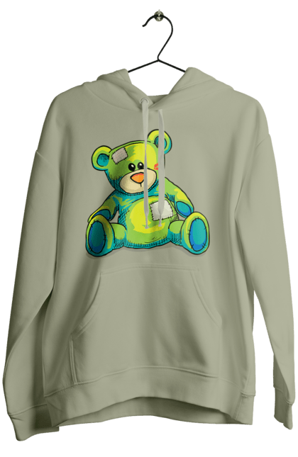 Жіноче худі з принтом "Плюшевий ведмедик". Cute, patches, teddy, teddy bear, vintage, ведмедик, іграшка, плюшевий ведмедик, подарунок. 2070702