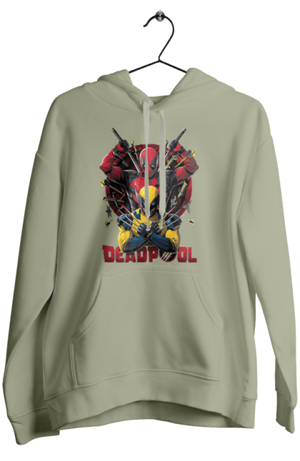 Women's hoodie with prints Deadpool & Wolverine. Action movie, comic, deadpool, fantasy, film, logan, marvel, mutant, superhero, x-men. 2070702