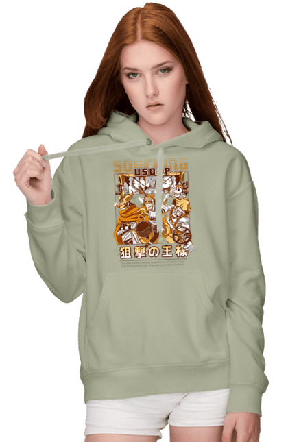 Women's hoodie with prints One Piece Usopp. Anime, manga, one piece, sniper, straw hat pirates, usopp. 2070702