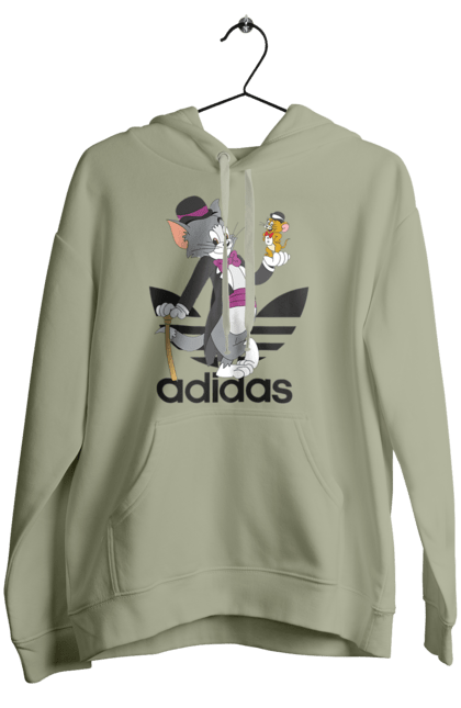 Жіноче худі з принтом "Adidas Том і Джеррі". Adidas, tom and jerry, адідас, джеррі, кіт, миша, мульт, мультсеріал, том, том і джеррі. 2070702