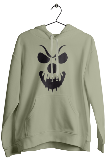 Women's hoodie with prints Halloween pumpkin face. Costume, halloween, holiday, october, october 31, pumpkin, scary, sweets, trick or treat. 2070702