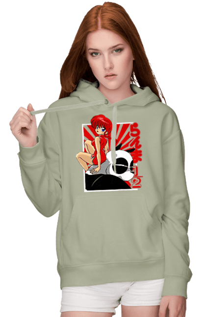 Women's hoodie with prints Ranma 1/2. Action movie, anime, comedy, manga, mystic, ranma, romance, shampoo. 2070702