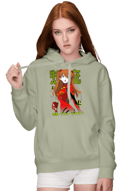 Women's hoodie with prints Evangelion Asuka. Anime, asuka, asuka langley sorry, eva 02, evangelion, eve, kaoru, manga, ray, shinji. 2070702