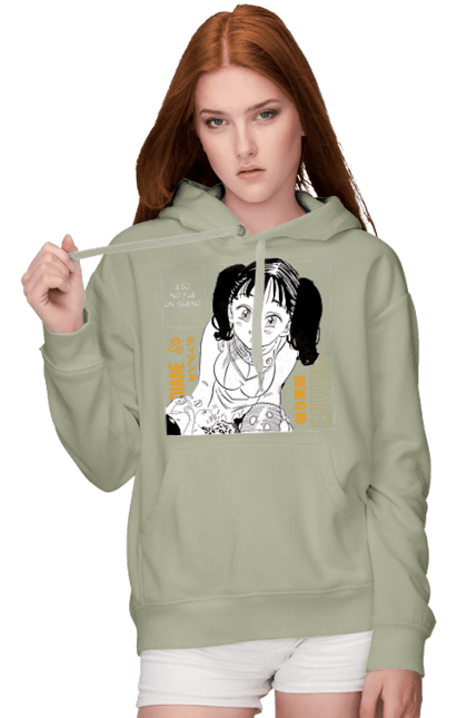 Women's hoodie with prints Seven Deadly Sins Diane. Adventures, anime, comedy, diana, diane, fantasy, manga, seven deadly sins. 2070702