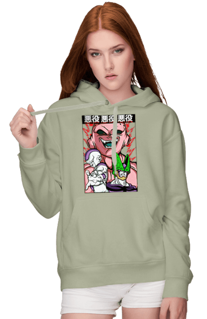 Women's hoodie with prints Dragon Ball Majin Buu. Anime, antagonist, dragon ball, majin buu, manga, tv series. 2070702