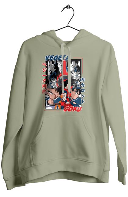 Women's hoodie with prints Dragon Ball. Anime, dragon ball, goku, manga, tv series, vegeta. 2070702