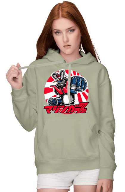 Women's hoodie with prints Mazinger Z Grendizer. Anime, goldorak, goldrake, grendizer, manga, mazinger z, mecha, robots. 2070702