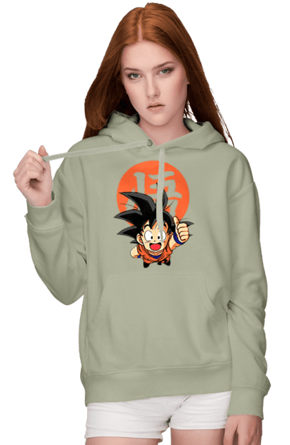 Женское худи с принтом Жемчуг дракона Сон Гоку. Anime, dragon ball, manga, son goku, tv series, аниме, гоку, жемчуг дракона, манга, сон гоку. 2070702