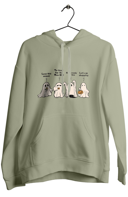 Women's hoodie with prints Halloween Ghost. Costume, ghost, halloween, holiday, october, october 31, scary, sweets, trick or treat. 2070702