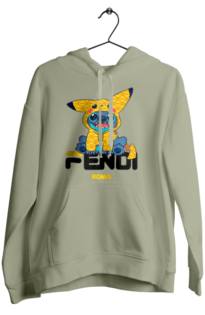 Women's hoodie with prints Fendi Stich. Bag, brand, clothes, fashion, fashion house, fendi, italy, luxury, lvmh, stich. 2070702