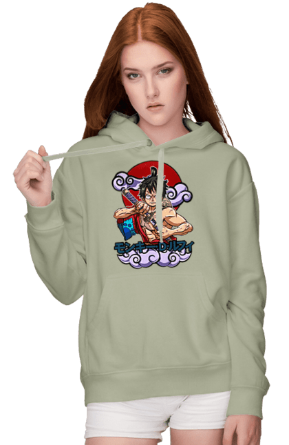 Women's hoodie with prints One Piece Luffy. Anime, luffy, manga, monkey de luffy, one piece, pirates. 2070702