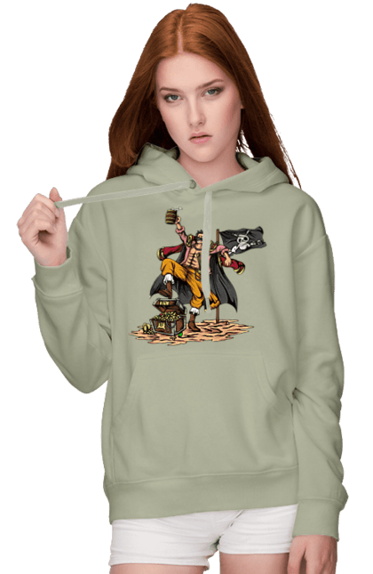 Women's hoodie with prints One Piece Gol D. Roger. Anime, gol d. roger, gold roger, manga, one piece, straw hat pirates. 2070702