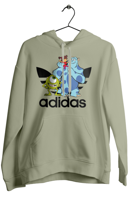 Жіноче худі з принтом "Adidas Корпорація монстрів". Adidas, monsters inc, pixar, адідас, корпорація монстрів, мультфільм. 2070702