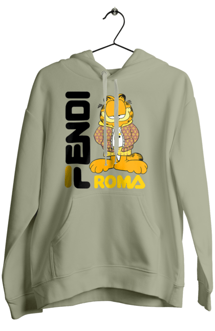 Women's hoodie with prints Fendi Garfield. Bag, brand, clothes, fashion, fashion house, fendi, garfield, italy, luxury, lvmh. 2070702