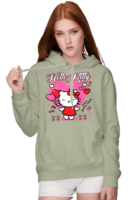 Жіноче худі з принтом "Хелло Кітті". Hello kitty, бренд, кіт, кошеня, персонаж, хелло кітті. 2070702