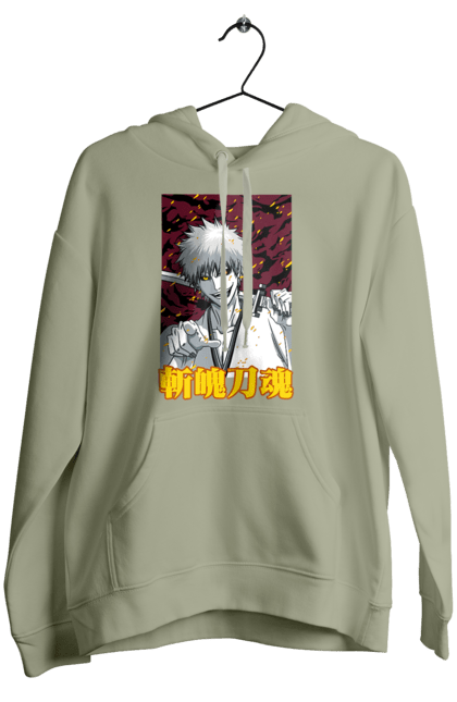 Women's hoodie with prints Bleach Ichigo Kurosaki. Anime, bleach, ichigo, ichigo kurosaki, manga. 2070702