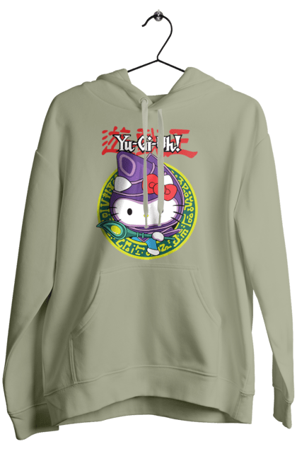 Women's hoodie with prints Yu Gi Oh! Hello Kitty. Brand, cat, character, hello kitty, kitten, yu gi oh, yugio. 2070702