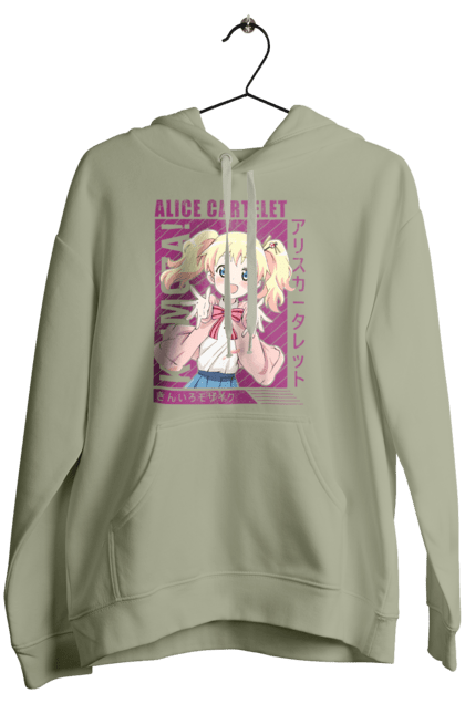 Женское худи с принтом Золотая мозаика Алиса Картелет. Alice cartelet, anime, kiniro mosaic, kinmoza, manga, алиса, алиса картелет, аниме, золотая мозаика, манга. 2070702