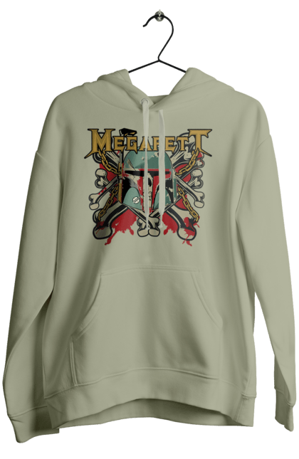 Women's hoodie with prints Megafett. Bob fett, boba fett, clone, head hunter, megadeth, megafett, star wars. 2070702