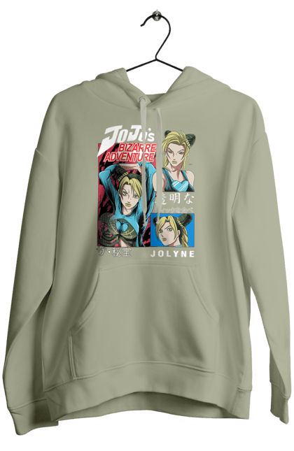 Women's hoodie with prints JOJO Jolyne Cujoh. Anime, jojo, jojo`s bizarre adventure, jojo’s bizarre adventure, jolyne cujoh, manga. 2070702