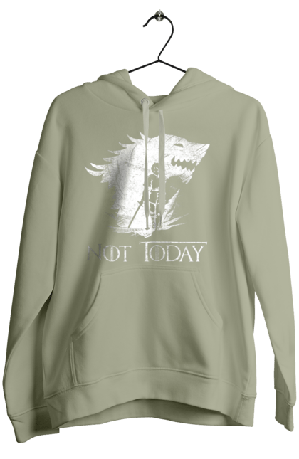 Women's hoodie with prints Game of Thrones Arya. Arya, game, got, not today, stark, starks, thrones, tv show, wolf, wolves. 2070702