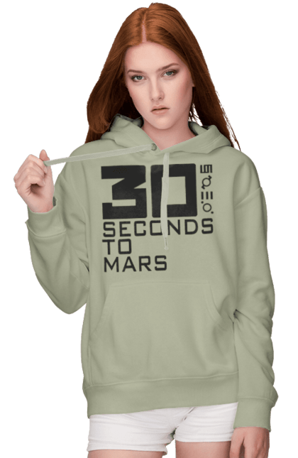 Женское худи с принтом Thirty Seconds to Mars. 30 seconds, 30 секунд, thirty seconds, альтернативный рок, группа, музыка, рок, хард-рок. 2070702