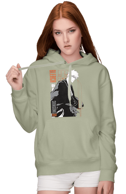 Women's hoodie with prints Bleach Ichigo Kurosaki. Anime, bleach, ichigo, ichigo kurosaki, manga. 2070702