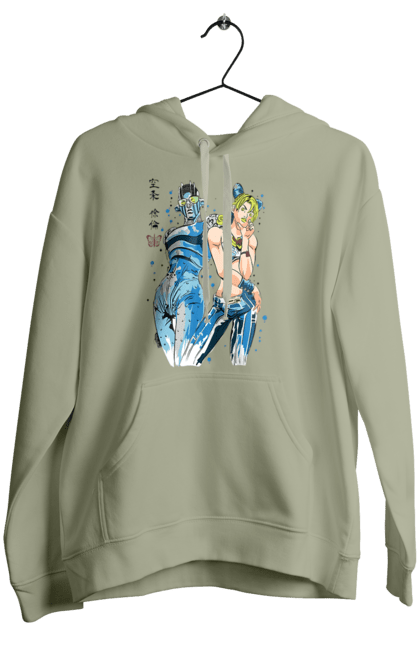 Women's hoodie with prints JOJO Jolyne Cujoh. Anime, jojo, jojo`s bizarre adventure, jojo’s bizarre adventure, jolyne cujoh, manga. 2070702